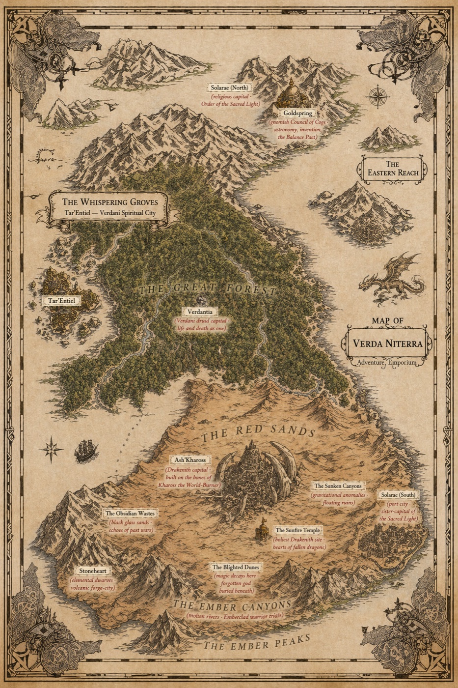 Version 4 — Great Forest renamed, Ash'Khaross as dragon-skeleton fortress