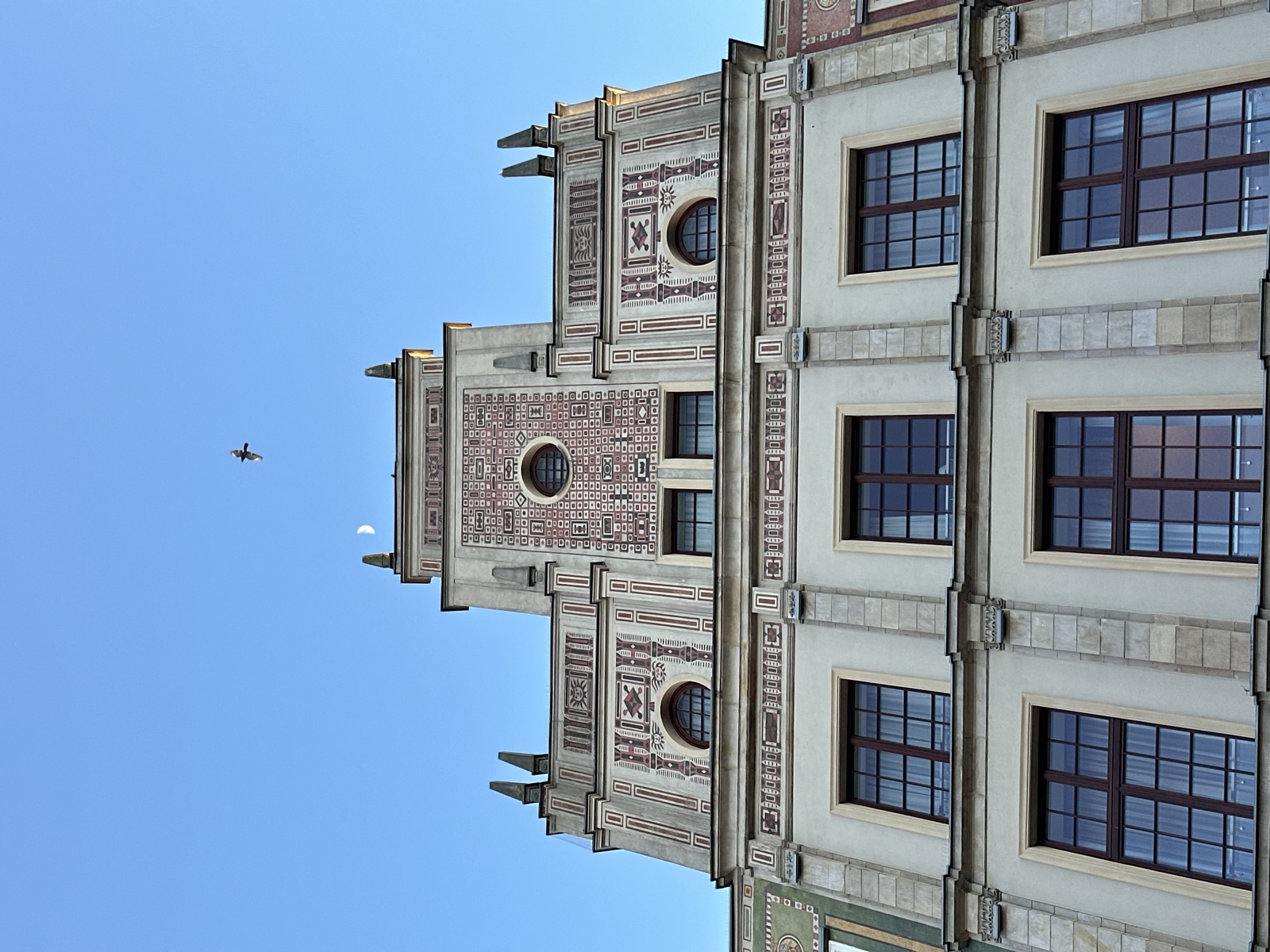 The Motława river, gate reflection in the water